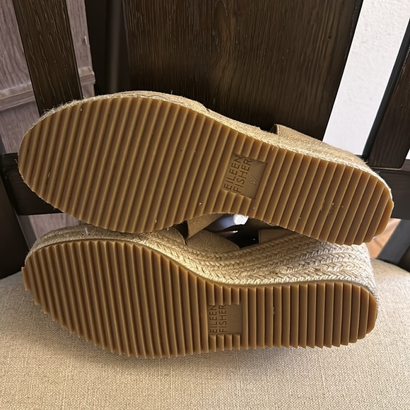 Eileen Fisher Women’s Strappy Gladiator Espadrille Wedge Sandals Cream Size 8.5 - Picture 11 of 12